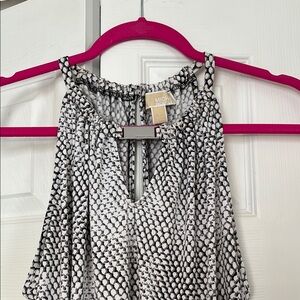 Michael Kors Black and White Patterned Top